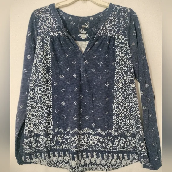 Sonoma Navy and White Floral Blouse - Picture 1 of 3